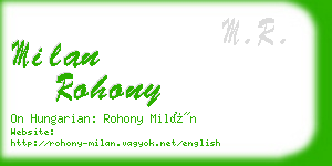 milan rohony business card